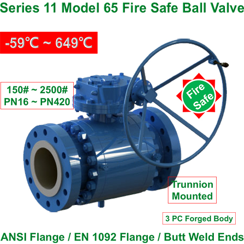 Fire Safe Ball Valve, Trunnion Mounted Ball Valve, 3 PC Body